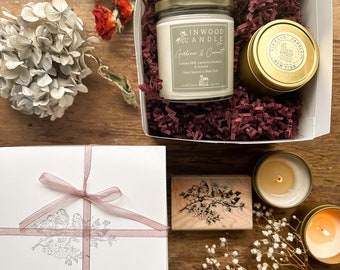 Mother's Day Gift Set  Minimalist Jar candle and Travel Tin