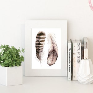 Printable feather, digital download, feather print, boho print, feather art print, watercolour feather, feather art, feather poster, feather