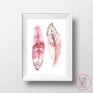Feathers wall print/Boho wall print/Girls wall print/Feathers wall art Feathers wall print/Boho wall print/Girls wall print/Feathers wall art
