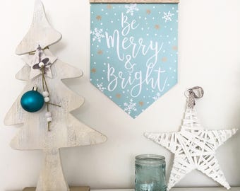Be merry and bright, Christmas wall hanging, wall print, Christmas print, christmas decorations, wall hanging, merry and bright print, xmas