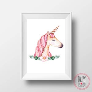 Unicorn print, wall print, unicorn wall print, girls room art, unicorn, unicorn art, girls name print, girls wall art, girls decor, custom