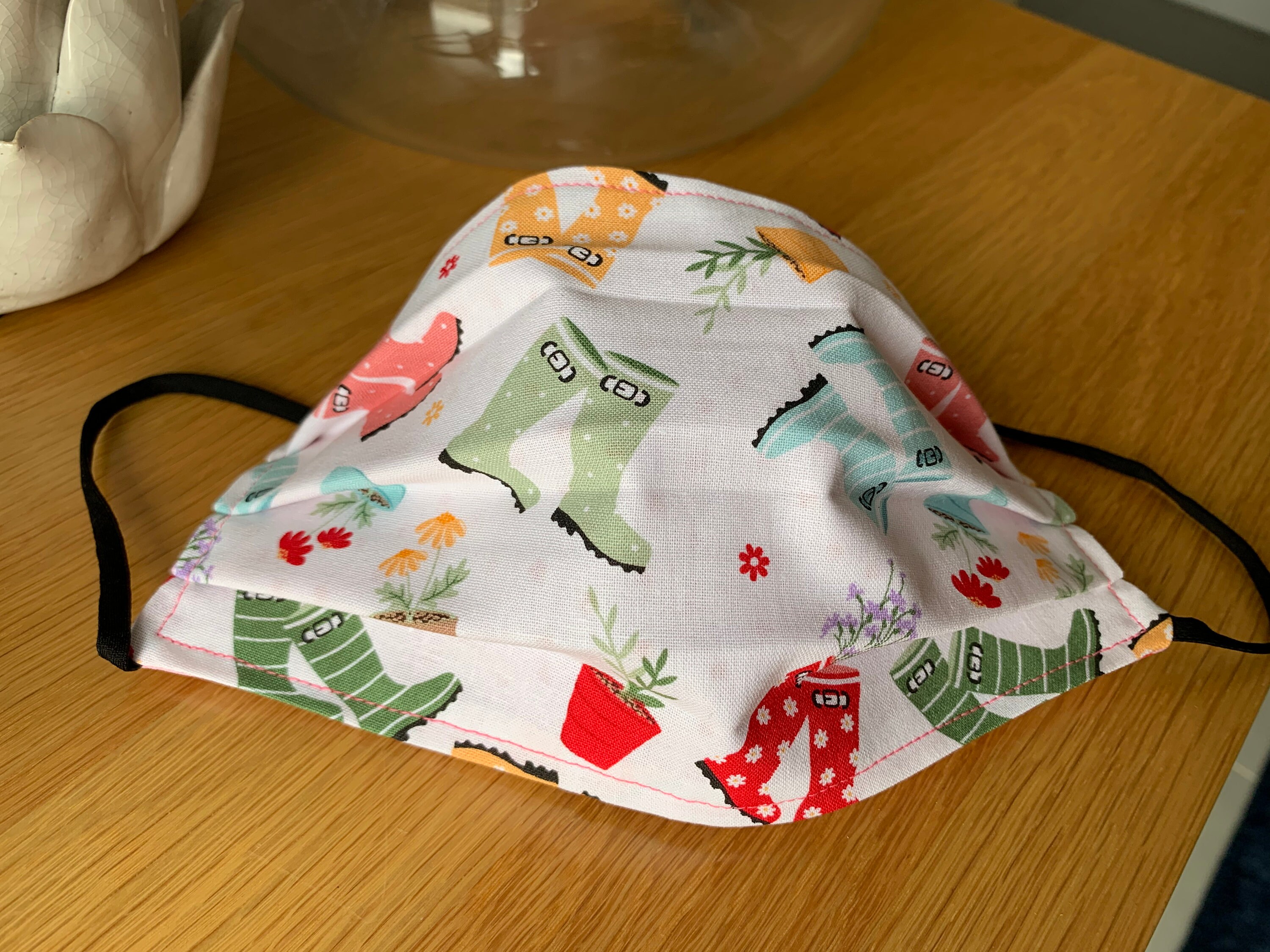 Wellington Boots Pleated Fabric Face Mask Etsy UK