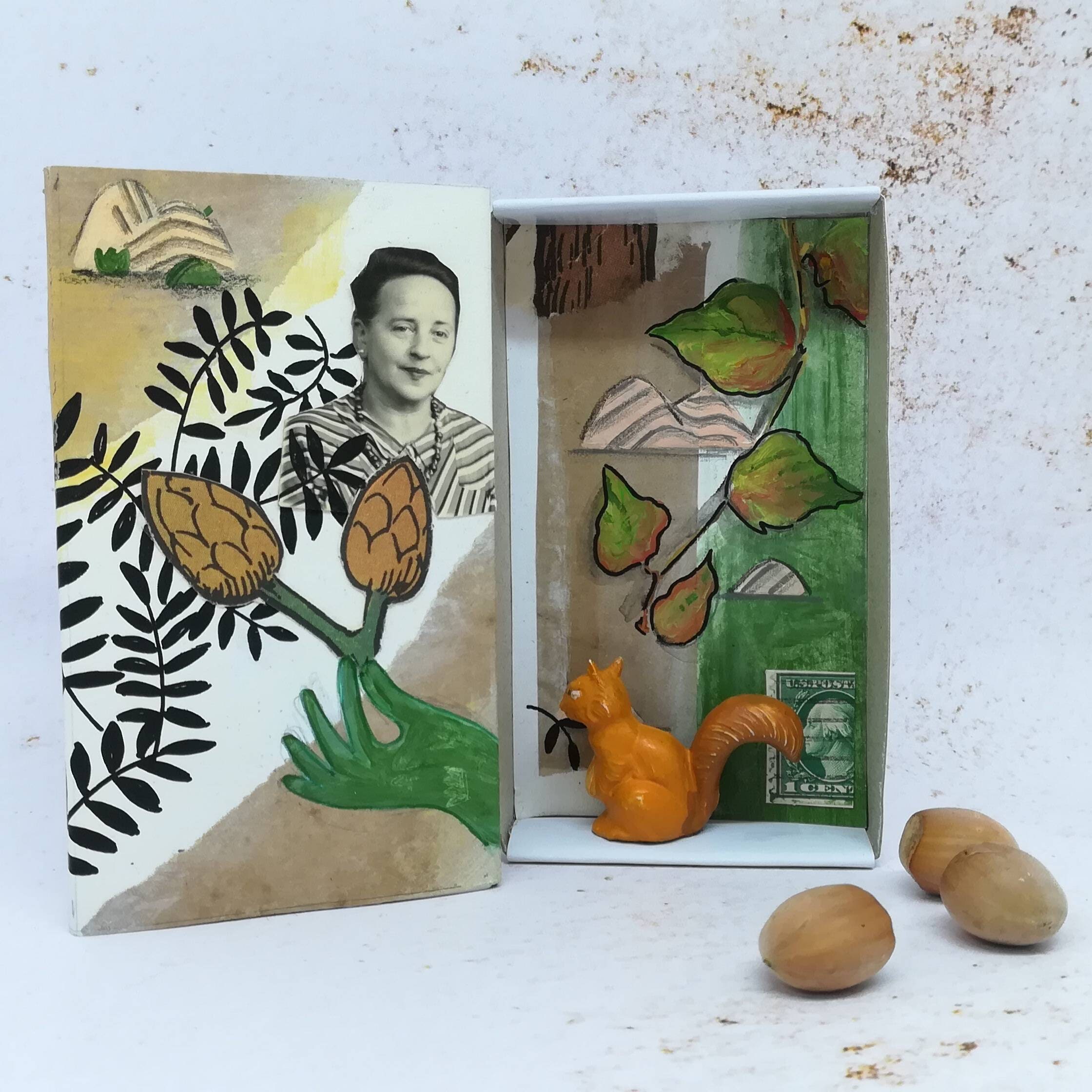 Matchboxart. Diorama. Petit Diorama Réalisé Dans Une Boîte d'allumettes 6cmx10, 5cm Pièce Unique. Ar