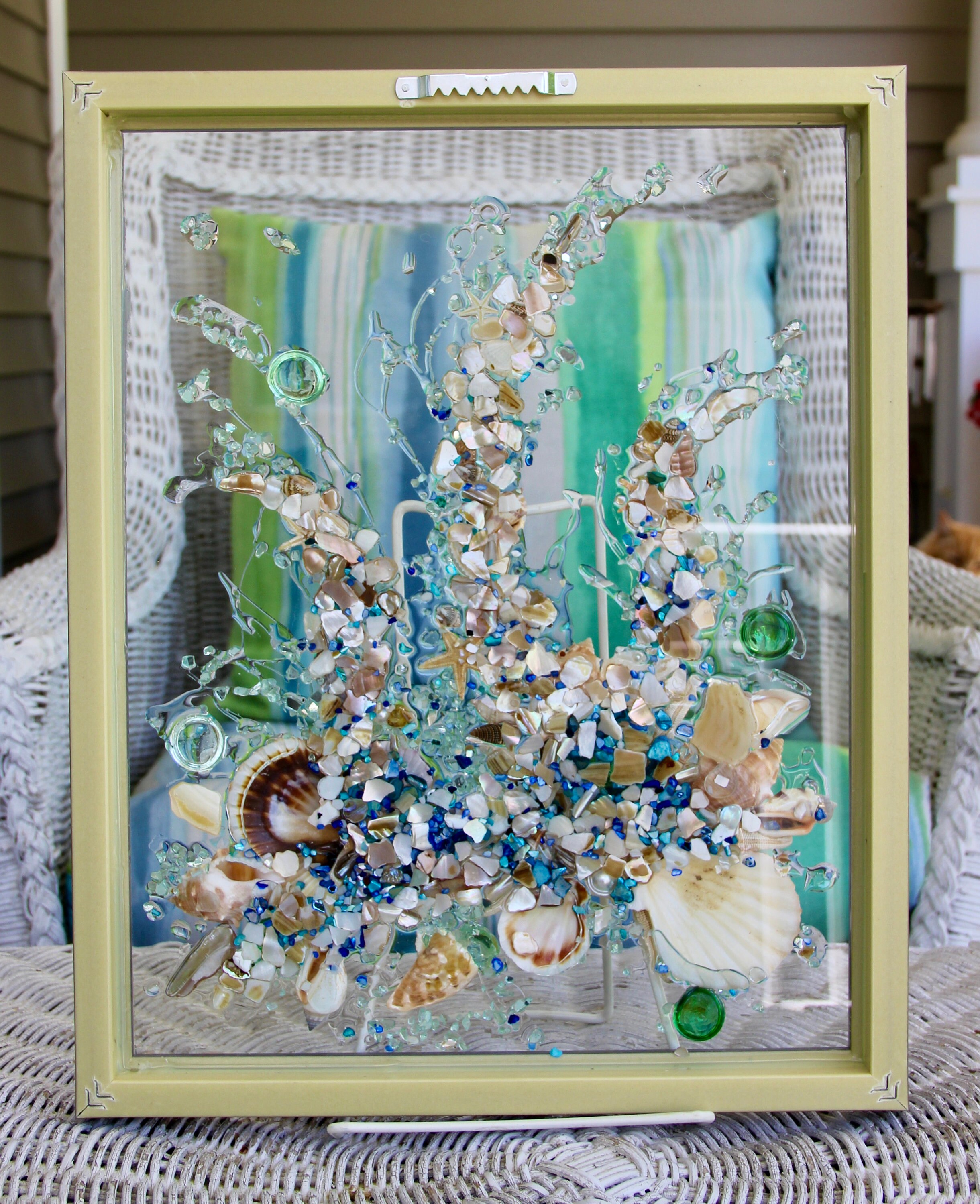 Beach Glass & Seashell Art: Coral Reef Coastal Wall Decor - Etsy