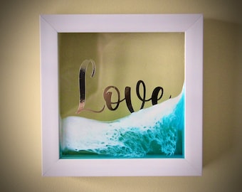Coastal Wall Hanging, Seashell Art, Nautical Decor for Bathroom, Teal