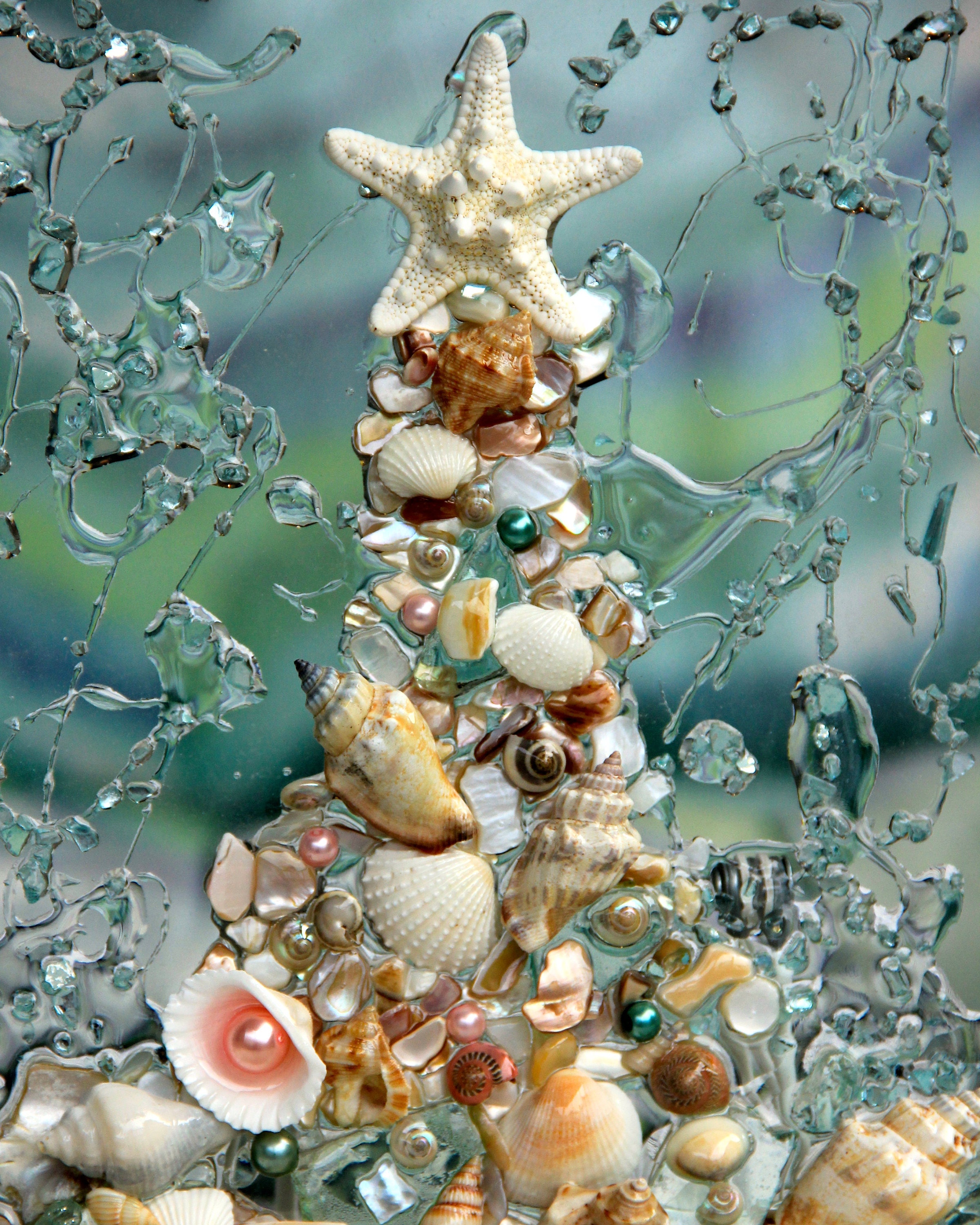 Sea Glass Art For Holiday Decor Beach Christmas Decor Etsy