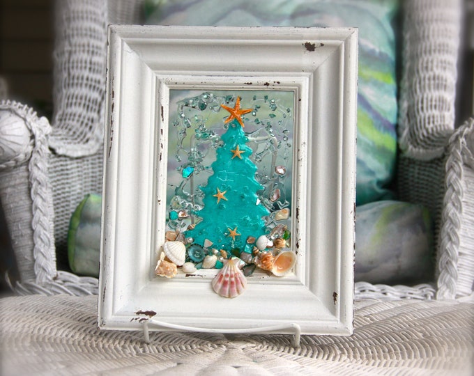 Seashell Art for Coastal Christmas Decor Christmas Tree Wall - Etsy