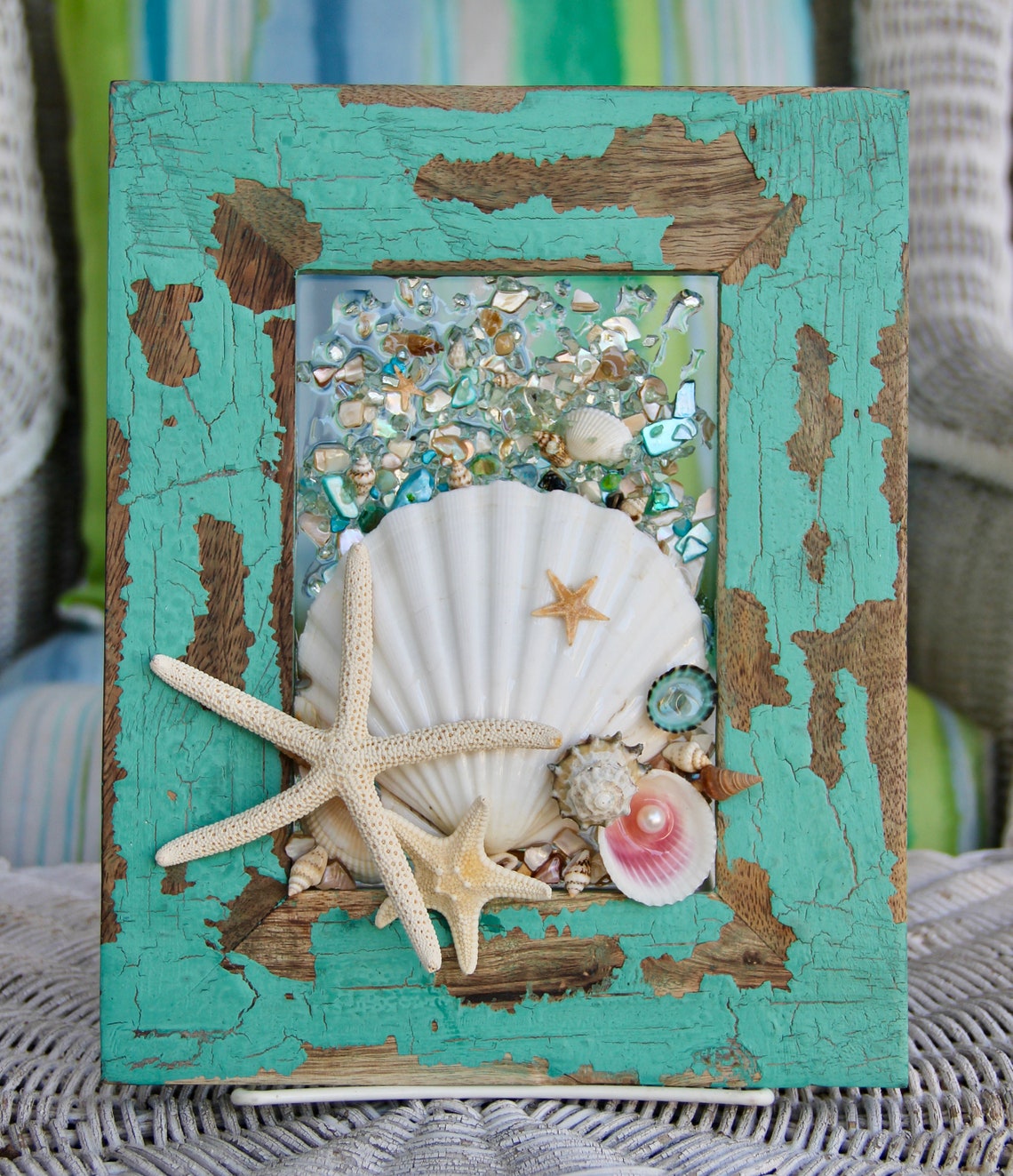 Turquoise Coastal Cottage Wall Art Resin Beach Art for Beach Etsy