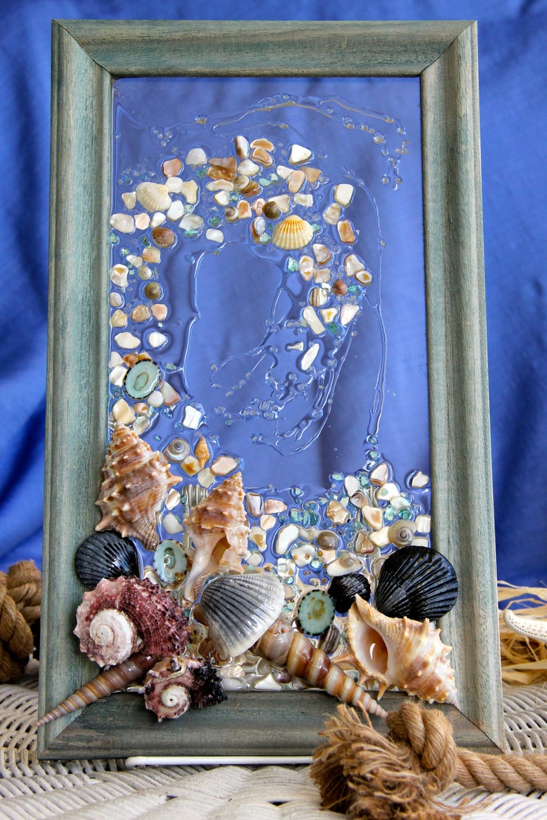 Ocean Decor Wall Art Beach Art with Shells Shell Art for Etsy