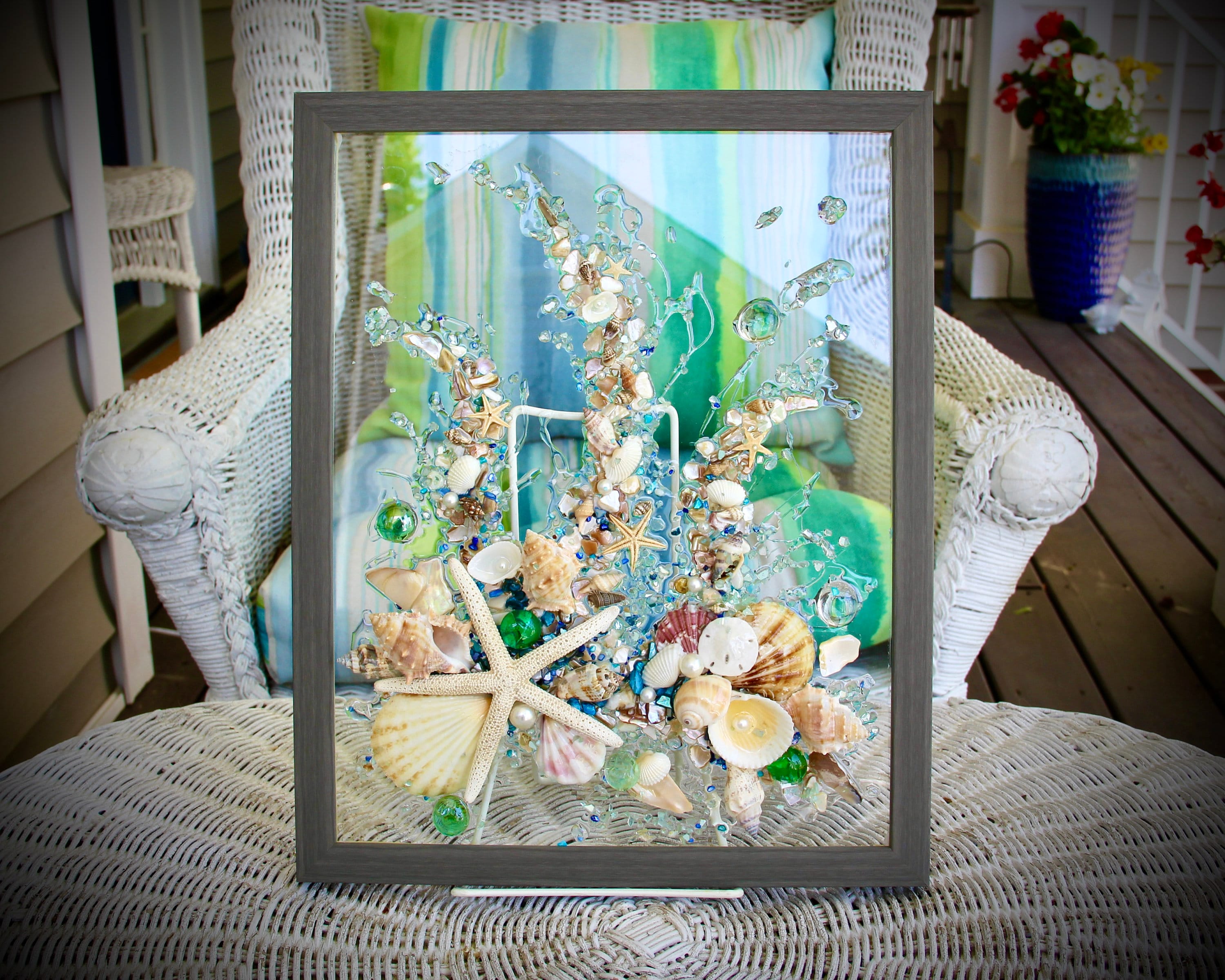 Beach Glass & Seashell Art: Coral Reef Coastal Wall Decor - Etsy