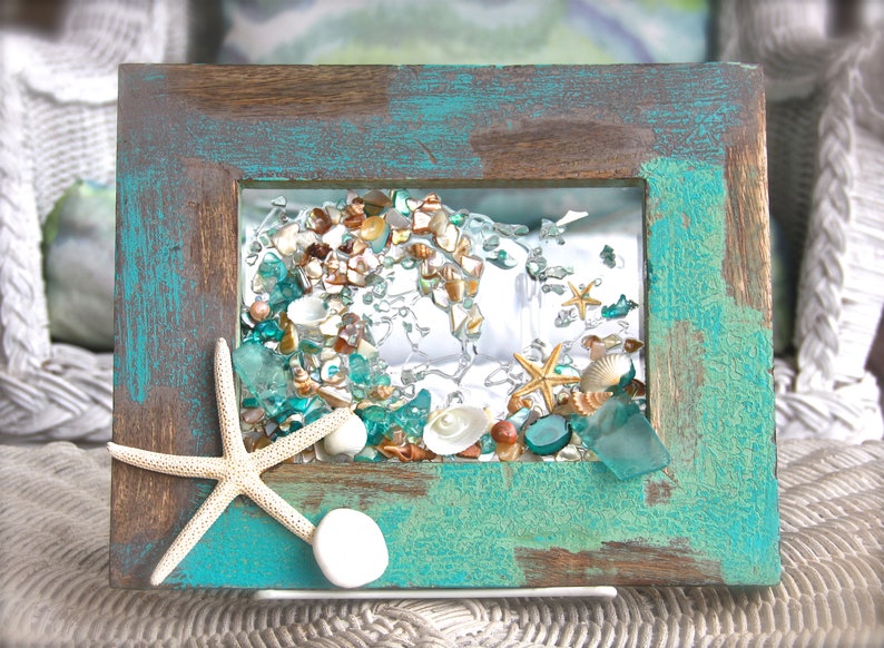 Nautical Decor For Bathroom Coastal Wall Hanging Beach Glass Art Rustic House