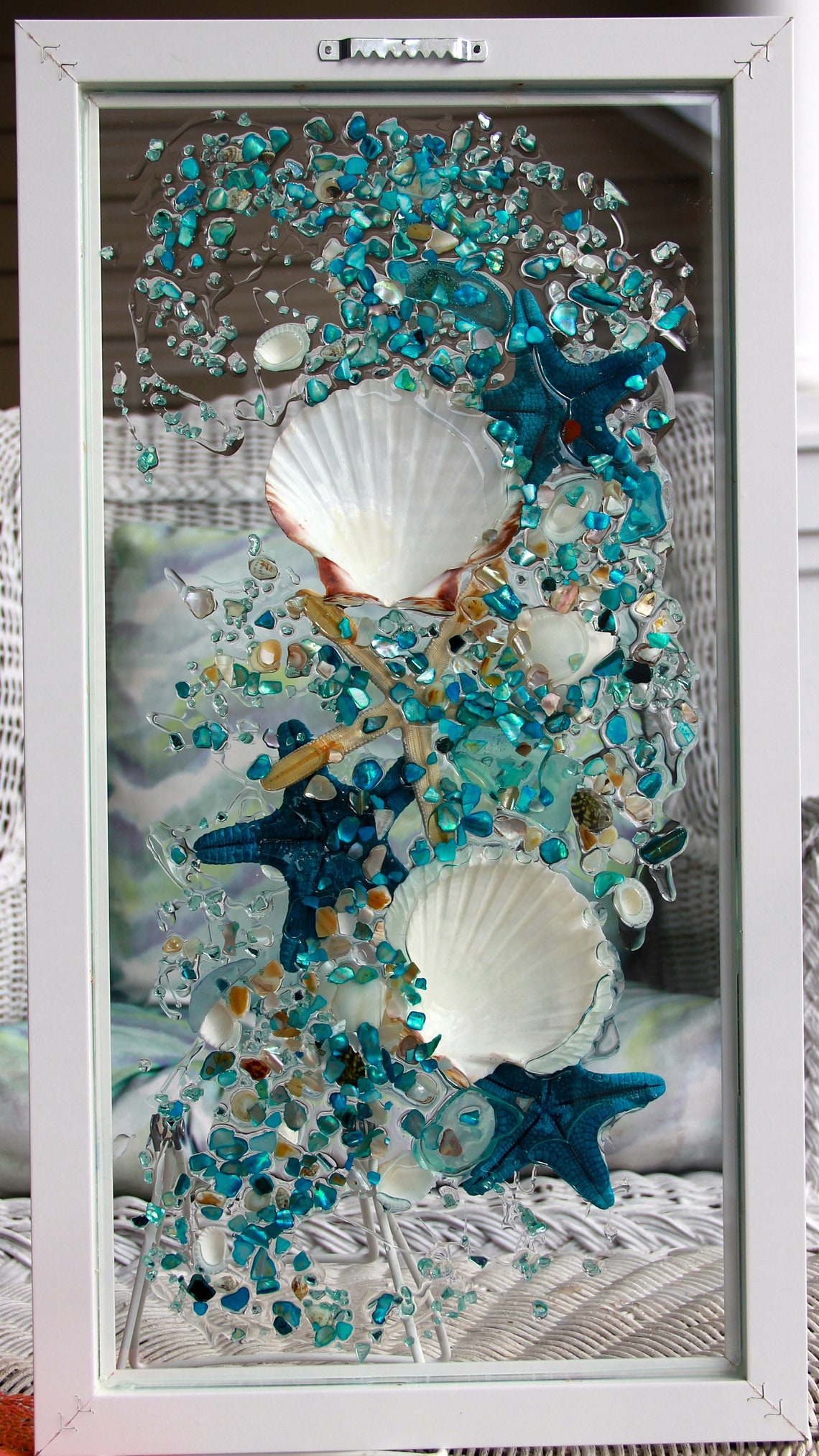 Sea Glass Art for Beach House Beach Glass Wall Hanging for Etsy