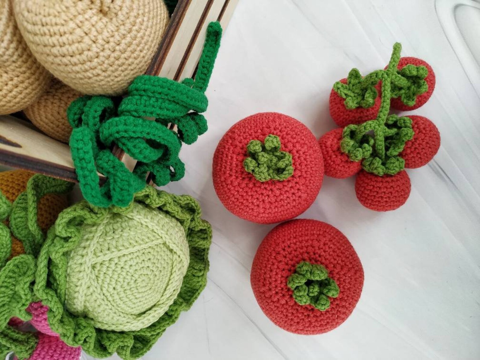 Crochet tomato. Cherry tomato. Play food. Kitchen decoration. Etsy
