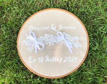 Porte alliances en bois- fait main- mariage champêtre