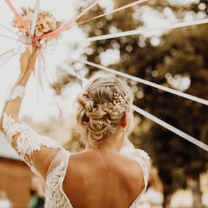 SUMMER PROMO 2025 - Bouquet round - Ribbons in your choice of colors / Ribbon bracelet / lace for bouquet round, bridal bouquet game