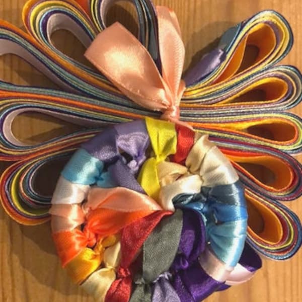 Bracelet de rubans pour ronde du bouquet, jeu du bouquet de la mariée- Multicolore- Livraison rapide