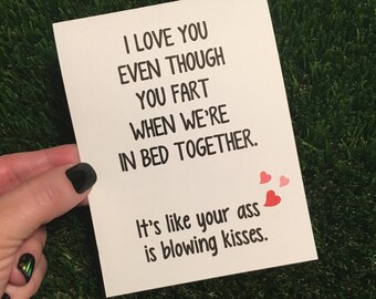 Funny Relationship Card / Funny Anniversary Card / Funny Valentine Card / Funny Fart Card / Funny I love You Card / Funny Card for husband