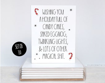 Funny Christmas Holiday Greeting Card Set, Funny Christmas Card Pack,  Inappropriate Christmas card, Funny xmas card, Rude Christmas Card