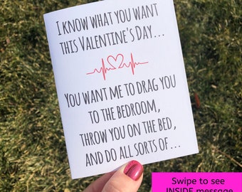 Funny Dirty Naughty Valentine's Day Card for Her