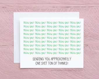 Funny Sarcastic Thank You Card for Friend Co-Worker Thank You Gift
