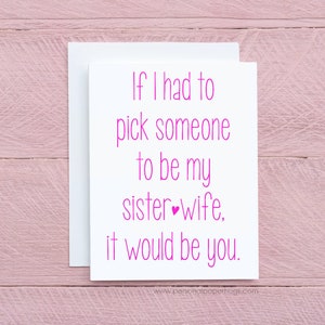Sister Wife Card Funny Best Friend Card Friend Funny Friendship card Best Friend card Funny BFF Card Long Distance Friendship Besties Card