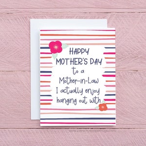 Cute Fun Colorful Mother's Day Card for Mother-in-Law Funny image 1