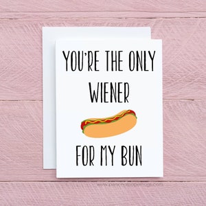 Funny Anniversary Card Husband Funny Relationship Card Fiance Funny Card Boyfriend Long Distance Relationship Funny LDR Card Hot Dog Card