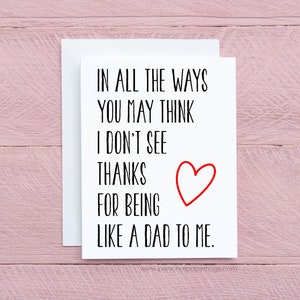 Sentimental Father's Day Card for Stepdad Happy Father's Day Card for stepfather Father's Day Card for Bonus Dad card Like a dad to me card image 1