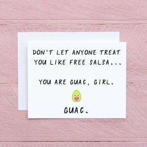 Funny friendship card for friend funny taco card funny guac card pick me up card funny thinking of you supportive card for friend cute card image 1