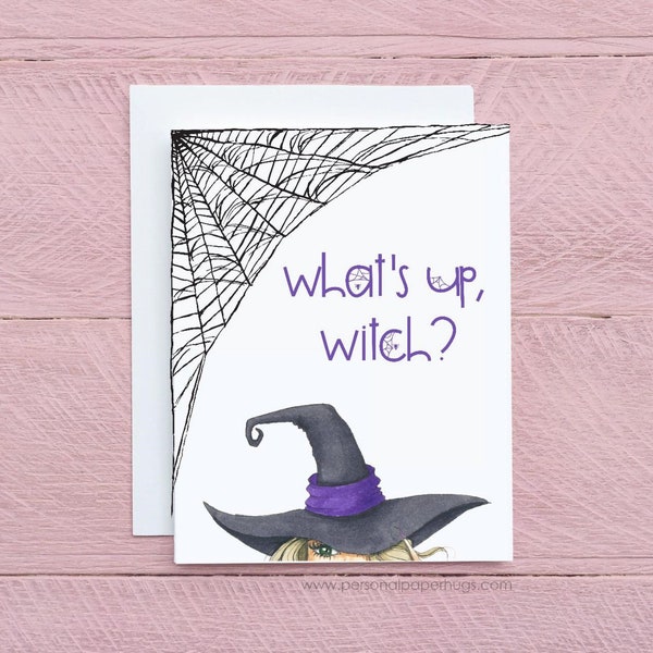 What's Up Witch Cute Halloween Card for Friend