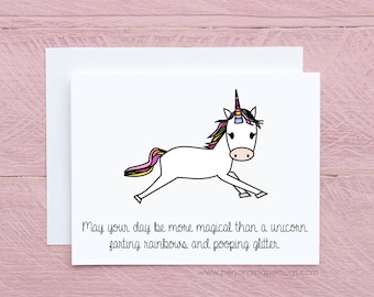 Funny Unicorn Card for Friend Funny Friendship Card Funny Thinking of You Card Funny Pick Me Up Card Sarcastic Card Friend Just Because Card