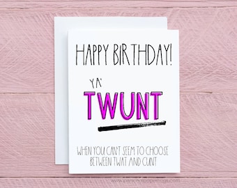 Funny Rude Sarcastic Birthday Greeting Card for Friend, Funny Birthday Card for best friend