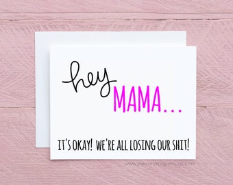 Funny Greeting Card for Mom Tribe Friend or New Mom, Encouragement Card, Thinking of you card