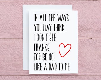 Sentimental Father's Day Card for Stepdad Happy Father's Day Card for stepfather Father's Day Card for Bonus Dad card Like a dad to me card