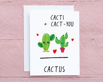 Cute Cactus Card Long Distance Relationship Card Succulent Card Funny Love You Card Cute Love Card Anniversary Card Funny Cacti Card