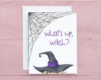 What's Up Witch Cute Halloween Card for Friend