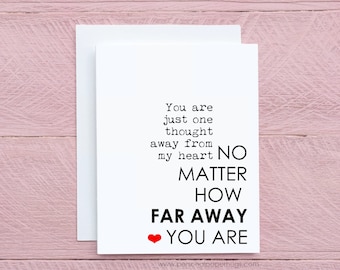 Missing You Card, Long Distance Relationship Greeting Card