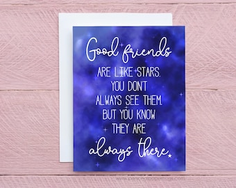 Good Friends are like Stars Friendship Greeting Card for Friends Best Friends
