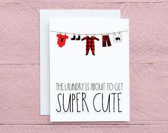 Cute Baby Shower Card - Lumberjack Baby Card - Card for Baby Shower - funny baby card - congratulations pregnancy card - plaid baby card