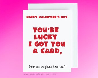 Cheeky Valentine's Day Card Funny Dirty Valentine's Day Card for Her Him