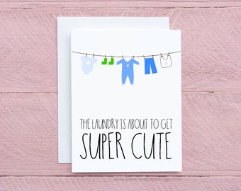 Cute Baby Shower Card - Card for baby boy - Card for Baby Shower - funny baby shower card - funny baby card - congratulations pregnancy card