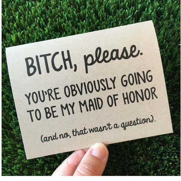 Funny Bridesmaid Proposal Card for Maid of Honor / Be my bridesmaid proposal Card / Wedding Party Card Matron of Honor / Bridal Party Card