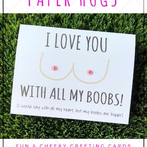 Funny I love you card / Funny Boobs Card / Funny Valentine Card / Funny Anniversary Card for him/ Funny Relationship Card / Card for husband image 9