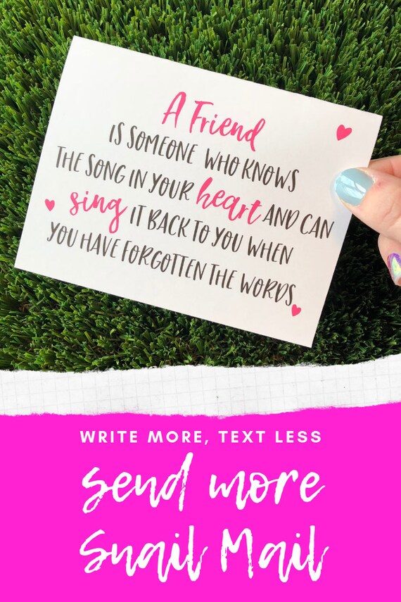 Friendship Card Pick Me Up Card Friend Long Distance Etsy Friendship Card Pick Me Up Card Friend Long Distance Etsy