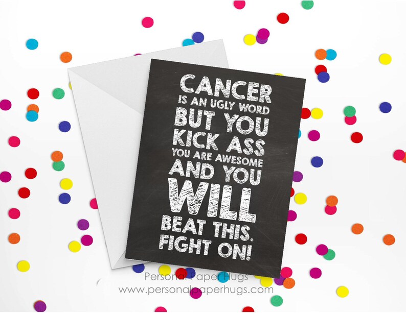 Cancer Sucks Card Kick Cancer's Ass Cancer Card Cancer Support Card Cancer Encouragement Card Get Well Card image 2