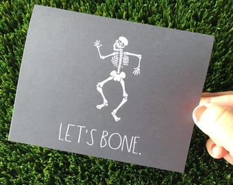Funny Skeleton Halloween Card, Inappropriate Halloween Card, Funny Fall Card, LDR Halloween Card, Halloween Anniversary Card