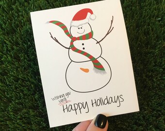 Funny Snowman Card / Silly Christmas Card / Funny Holiday Card / Funny Christmas Card / Adult Xmas Card / Inappropriate Holiday Card