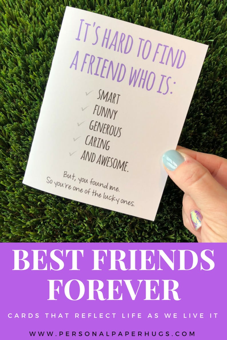 Funny Friendship Card for Best Friend Funny Card Sarcastic Card BFF Card Long Distance Friendship Card Pick Me Up Card Humorous Card Friend image 3
