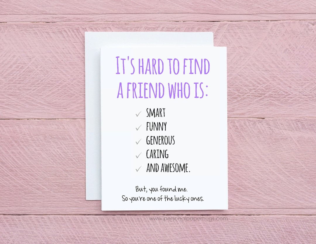 Funny Friendship Card for Best Friend Funny Card Sarcastic Card BFF ...