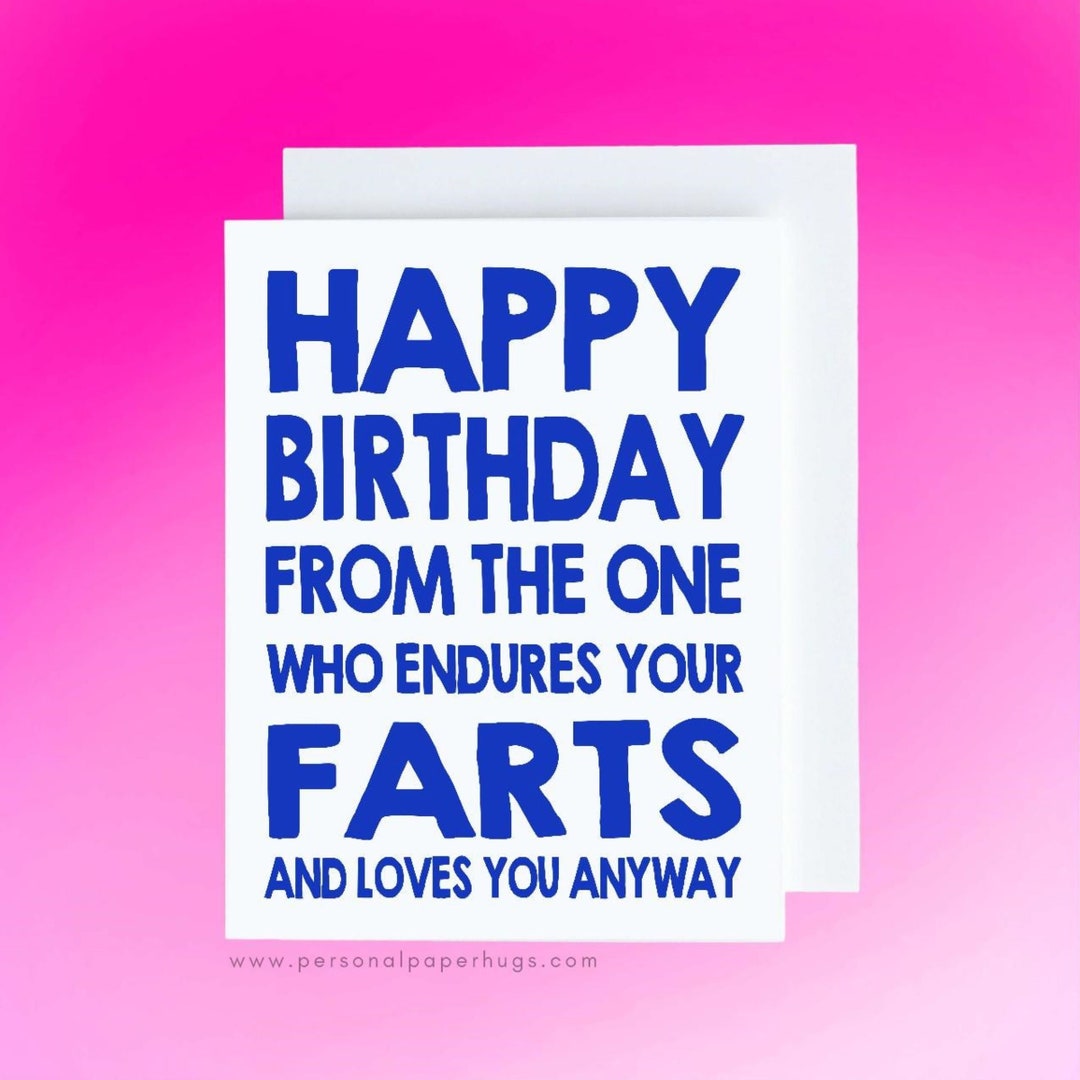 Happy Birthday Farts Funny Birthday Card for Guy - Etsy